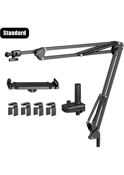 Yatak Için Tablet Standı Tutucu 4-12.9 "ipad Pro Samsung Tab Xiaomi Pad Tablet Için Dönebilen Telefon Standı Ayarlanabilir Tutucu Uzun Kol Standart (Yurt Dışından)
