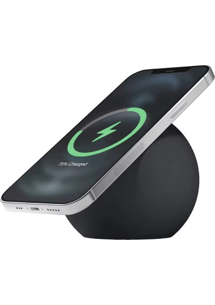 Magsafe IPhone 15 14 13 12 Pro Max Mini Kablosuz Şarj Masaüstü Dock Için Top Şekli Manyetik Masa Telefon Şarj Standı Tutucu :siyah (Yurt Dışından)