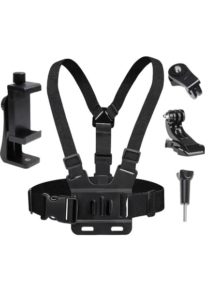 5'i 1 Arada Cep Telefonu Göğüs Askısı Montaj Tutacağı Birinci Açı Video Kayıt Ömrü Telefon Braketi Sabit Canlı Yayın Aksesuarları:5 Parça Set (Yurt Dışından)