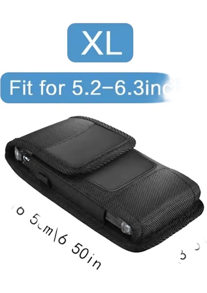 Naylon Cep Telefonu Kemer Klipsi Kılıf Kılıfı Toka Cüzdan Kart Tutucu Kılıf Kapak iphone 15 14 Pro Max Samsung S24 S23 Ultra Çanta Xl (5.5-6.3 Inç Için) (Yurt Dışından)