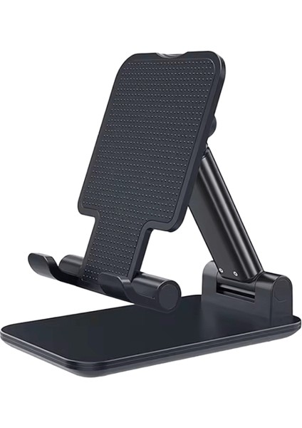 Katlanabilir Metal Masaüstü Cep Telefonu Standı iPad iPhone 13 x Akıllı Telefon Desteği Tablet Masası Cep Telefonu Taşınabilir Tutucu Braketi :siyah (Yurt Dışından)
