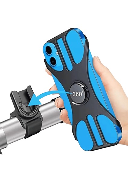 360° Çıkarılabilir Telefon Tutucu Bisiklet Motosiklet Scooter Için Evrensel Telefon Montajı 4" Ila 7" Tüm Akıllı Telefonlar Için Telefon Montajısiyah (Yurt Dışından)