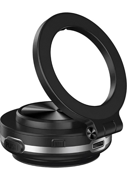 Araç Telefon Tutucu Manyetik Montaj 360° Dönen Vakum Adsorpsiyonu iPhone 12 13 14 15 16 Pro Max Için Güçlü Mıknatıs:siyah (Yurt Dışından)