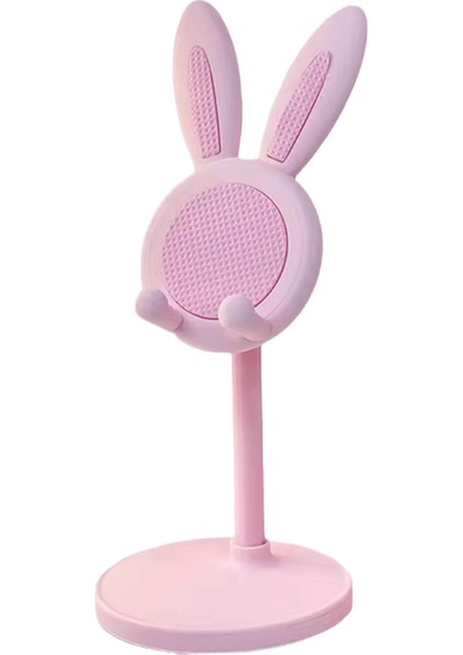 Pembe Telefon Tutucu Masaüstü Cep Telefonu Standı iPhone 13 14 Akıllı Telefon Ayarlanabilir Güzel Tavşan Karikatür Masa Desteği C (Yurt Dışından)