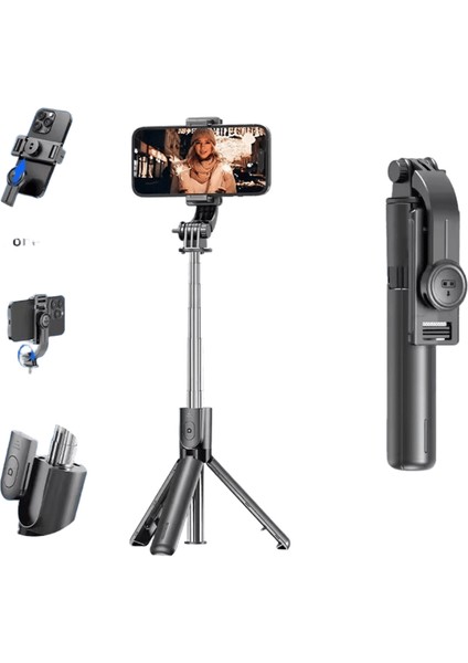 F01 Selfie Çubuğu Tripod Telefon Standı Android ve Iphone Akıllı Telefon Çekimi Için Kablosuz Bluetooth ile Taşınabilir Mini Tripod VLOG:F01 Selfie Çubuğu (Yurt Dışından)