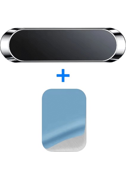 Manyetik Araç Telefon Tutucu Pano Mini Şerit Şekli Standı iPhone Samsung Xiaomi Metal Mıknatıs Gps Araç Montaj Duvarı Için:siyah (Yurt Dışından)