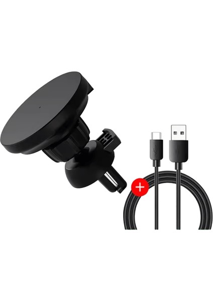 30W Manyetik Araba Cep Telefonu Tutucu Standı iPhone 15 14 13 12 Pro Max Mini Hava Firar Hızlı Araba Şarj Standı Için Kablosuz Şarj Cihazı Kablo Yok Beyaz (Yurt Dışından)