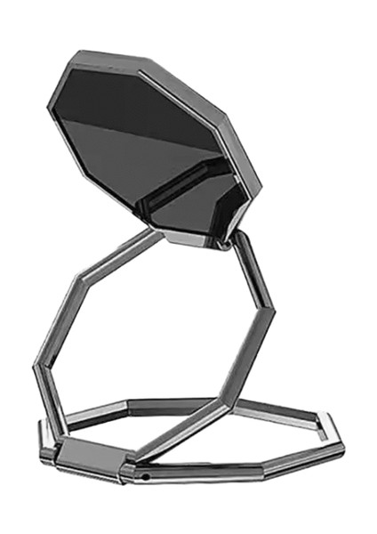 360° Dönebilen Cep Telefonu Katlanabilir Stand Ultra Ince Telefon Halka Standı Çok Açılı Taşınabilir Masaüstü Altıgen Dedikodu Metal Standı:siyah (Yurt Dışından)