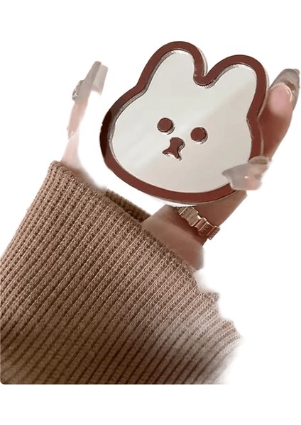 Ins Sevimli Tavşan Ayna Telefon Griptok Kavrama HalkaPT04 (Yurt Dışından)