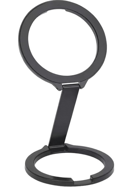 Cep Telefonu Magsafe Için Güçlü Manyetik Tutucu Çift Taraflı Mıknatıs Standı Xiaomi iPhone 14 15 Için Taşınabilir Katlanır Halka Braketi:siyah (Yurt Dışından)