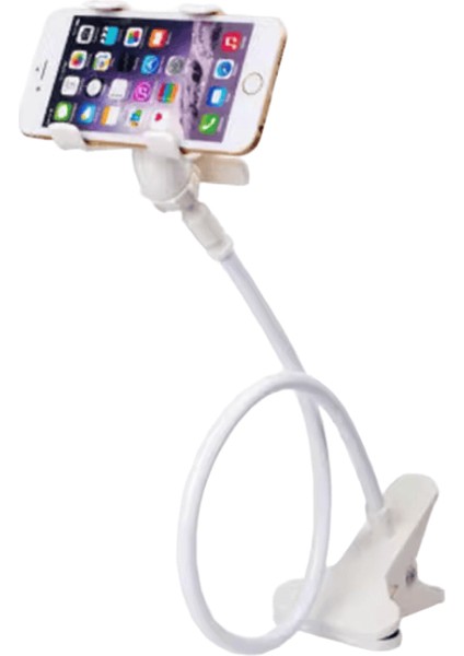 Evrensel Cep Telefonu Standı Ayarlanabilir Tembel Standı Dönebilen Başucu Tutucu Masaüstü Canlı Akış Selfie'ler Telefon Aksesuarları:beyaz (Yurt Dışından)