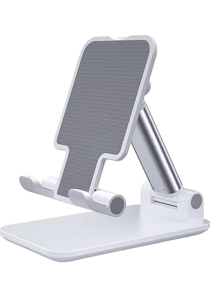 Katlanabilir Metal Masaüstü Cep Telefonu Standı iPad iPhone 13 x Akıllı Telefon Desteği Tablet Masası Cep Telefonu Taşınabilir Tutucu Braketi :beyaz (Yurt Dışından)
