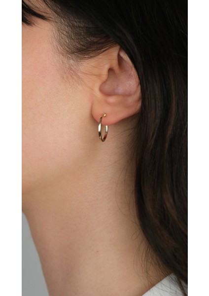 14 Ayar Altın İnce Sade Düz Halka Küpe 996 fiyatları