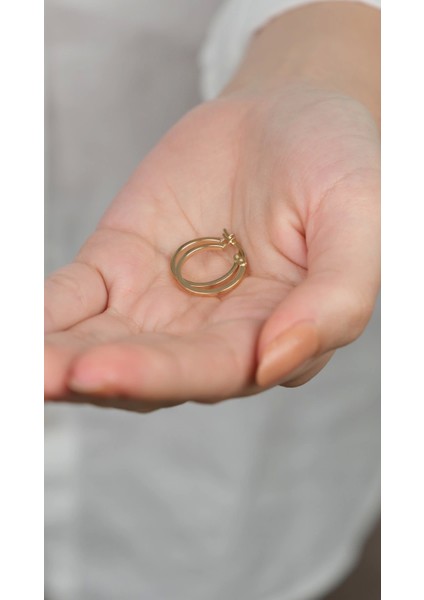 14 Ayar Altın İnce Sade Düz Halka Küpe 996 modelleri