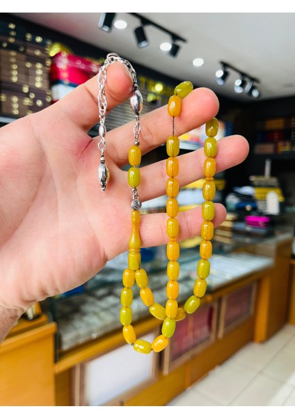 Ateş Kehribarı Püsküllü Tesbih