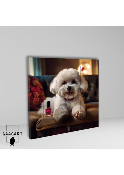 Tekli Kare Kanvas Pet Kuaför Pembe Oje Sürdüren Maltese Köpek fiyatları