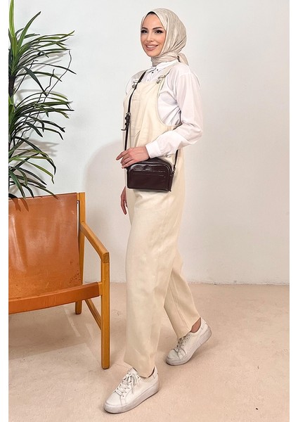 Casel Önü Cepli Tulum 1419 - Bej modelleri