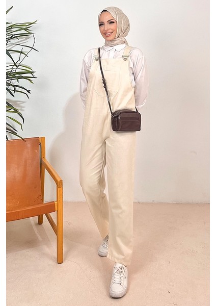 Casel Önü Cepli Tulum 1419 - Bej indirimleri