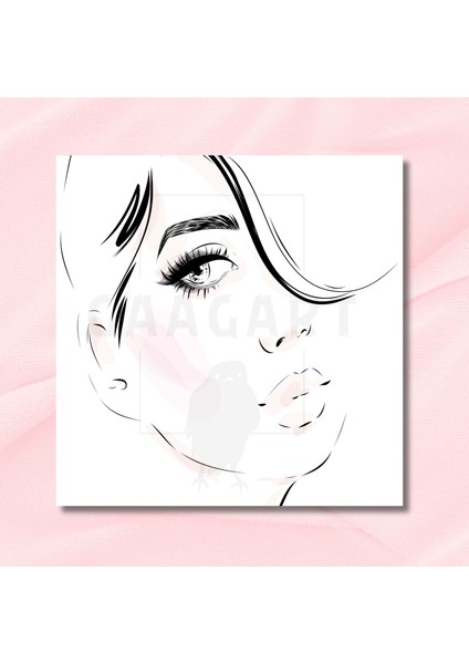 Tekli Kare Kanvas Yüksek Kaliteli Soft Yandan Kadın Yüzü modelleri