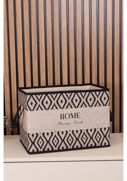 Bohe Kulplu Düzenleyici (22 x 34 x 24 cm ) Mini Organizer Düzenleyici Hurç Kutu Kumaş Sepet