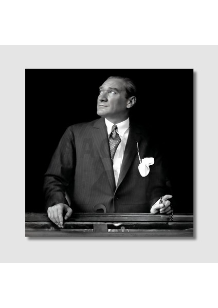 Tekli Kare Kanvas Duvar Tablosu Yukarı Bakan Atatürk modelleri