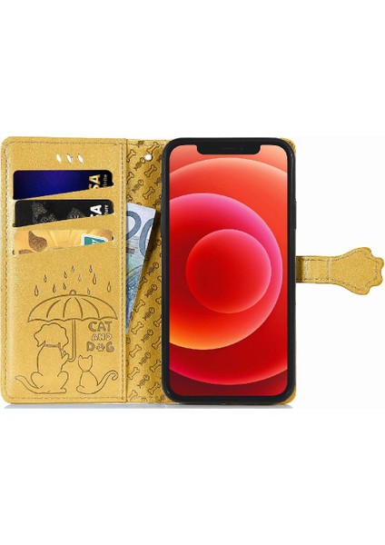 Iphone 12 Için Kılıf Mini Kapak Kapak Karikatür Hayvanlar Darbeye Deri (Yurt Dışından)