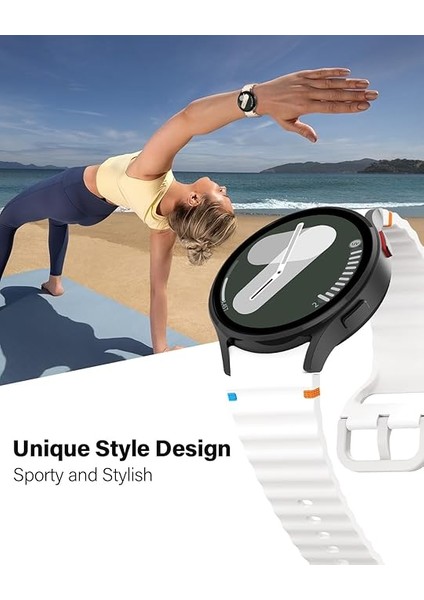 Huawei Watch Gt Gt2 Gt3 Gt4 42MM/HONOR Magic 2 20MM Kordon Dekoratif Örgü Çizgili Spor Silikon Kayış