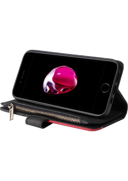 IPhone 7 Için Kılıf Artı/8 Artı Fermuar Cüzdan Tarzı Dokuz Kart Yuvaları ile (Yurt Dışından) fırsatları