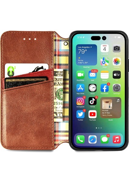 Apple IPhone 14 Için Kılıf Artı Deri Kılıf Zarif Iş Cüzdan Flip (Yurt Dışından) modelleri
