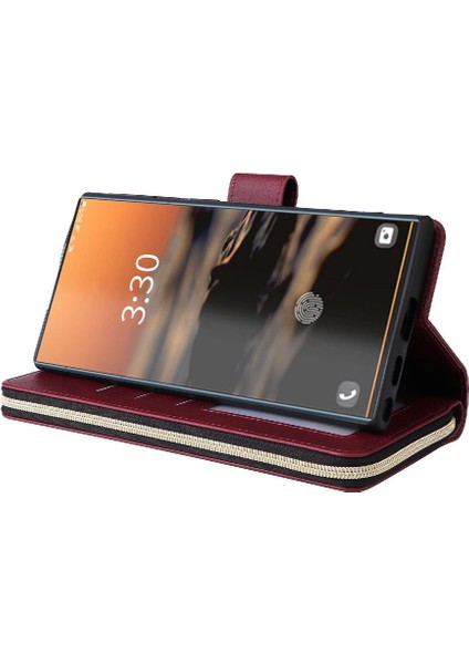 Samsung Galaxy S23 Ultra Fermuarlı Cebi El Kayışı Cüzdan 9 (Yurt Dışından)