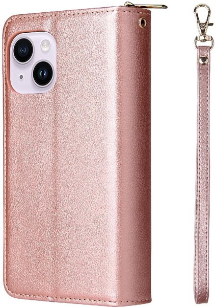 Iphone 14 Için Kılıf Artı El Kayışı Kart Tutucu Kapak Çevirin Cüzdan Kılıf (Yurt Dışından)