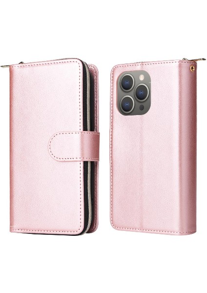 Iphone 15 Pro Max Cüzdan Durumda 9 Kart Yuvaları Kart Tutucu ile Flip (Yurt Dışından)