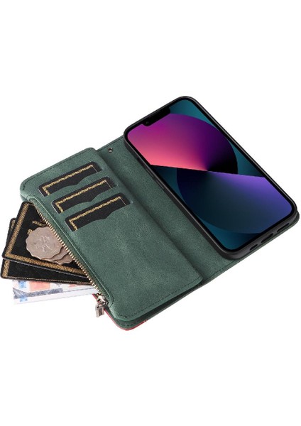 IPhone 14 Için Kılıf Kart Yuvası ile Iki Renkli Dikiş Kickstand Koruyucu (Yurt Dışından) fırsatları