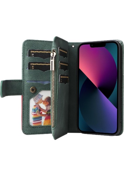 IPhone 14 Için Kılıf Kart Yuvası ile Iki Renkli Dikiş Kickstand Koruyucu (Yurt Dışından) indirimleri