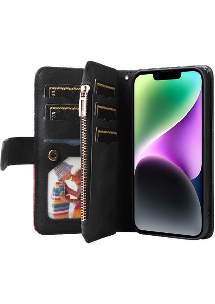 Kart Yuvası Standı ile IPhone 15 Artı Durumda Dokuz Kart Yuvaları Iki Renkli (Yurt Dışından)