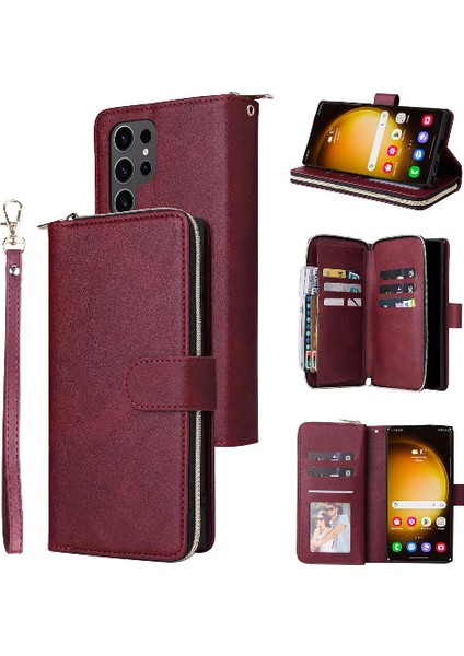 El Kayışı Cüzdan Kılıf ile Samsung Galaxy S24 Ultra Kart Tutucu Için Kılıf (Yurt Dışından)