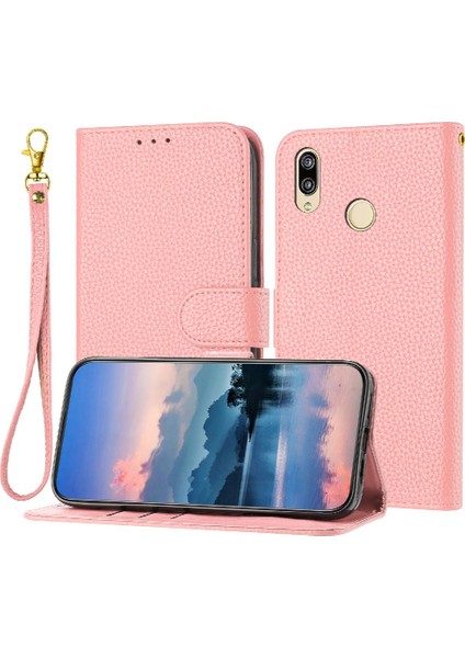 Telefon Kılıfı Için Huawei P20 Lite Flip Folio Pu Deri Litchi Desen Cüzdan (Yurt Dışından)