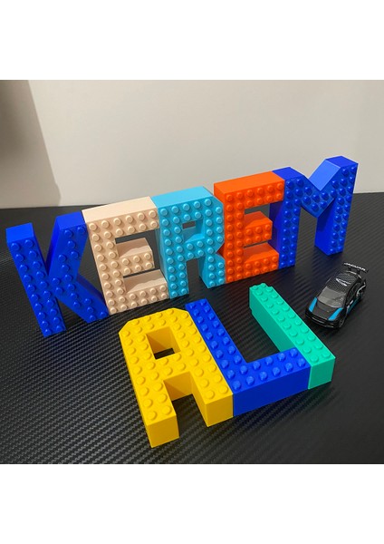 3D Baskı LEGO Uyumlu Isim Seti, 7-8 Harfli LEGO Harfli Isim Seti