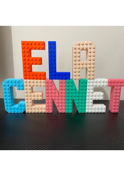 3D Baskı LEGO Uyumlu Isim Seti, 7-8 Harfli LEGO Harfli Isim Seti