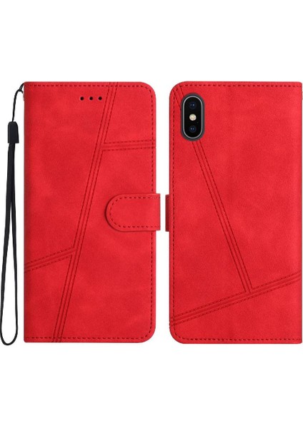 IPhone Xs Max Için Flip Case Kart Yuvaları Tutucu Manyetik Kapak Folio Bilek Pu (Yurt Dışından)
