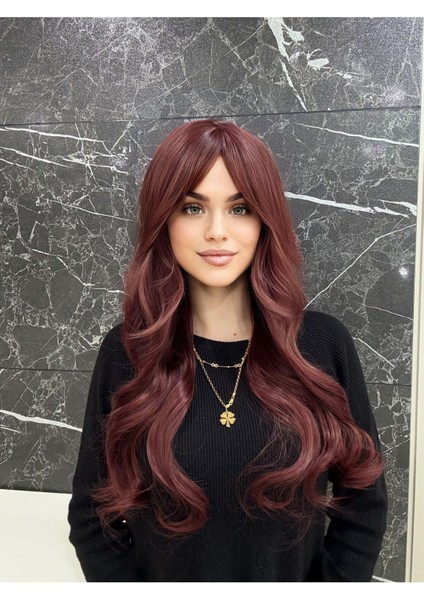 Kızıl Perçemli Maşa Dalgalı En’ler Vip Peruk