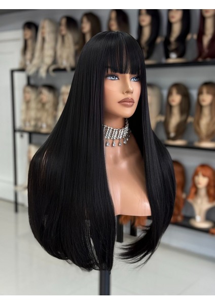 Siyah Uzun Düz Kahkülü Vip Peruk fiyatları