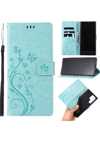Samsung Galaxy S24 Ultra Kart Tutucu Kickstand Pu Deri Için Filp Durumda (Yurt Dışından)