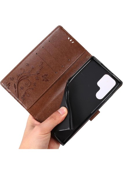 Samsung Galaxy S24 Ultra Kart Tutucu Kickstand Pu Deri Için Filp Durumda (Yurt Dışından) modelleri