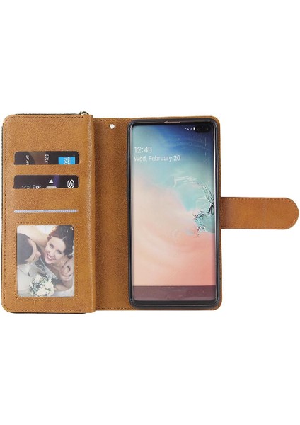 Samsung Galaxy S10E Fermuarlı Cebi El Kayışı ile Kapak Kılıfı (Yurt Dışından)