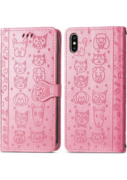 Iphone Xs Max Flip Kapak Kılıf Için Kılıf Karikatür Hayvanlar Darbeye (Yurt Dışından)