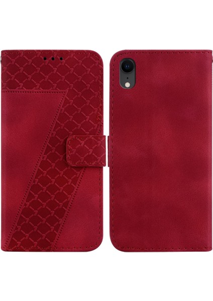 Iphone Xr Cüzdan Pu Deri Kabartmalı Desen Kart Yuvası Flip Telefon Kılıfı (Yurt Dışından)