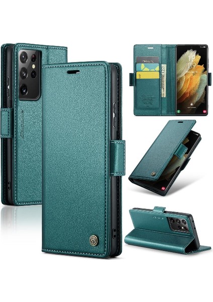 Samsung Galaxy S21 Ultra Kickstand Cüzdan Kılıf Darbeye Dayanıklı (Yurt Dışından)