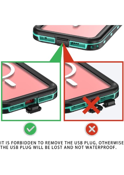 Iphone 15 Için Kılıf Pro Max 12FT Askeri Darbeye Su Geçirmez Dahili (Yurt Dışından)