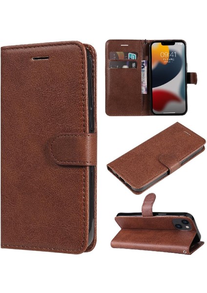 Kart Yuvası ile iphone 14 Için Flip Case Artı Deri Klasik (Yurt Dışından)